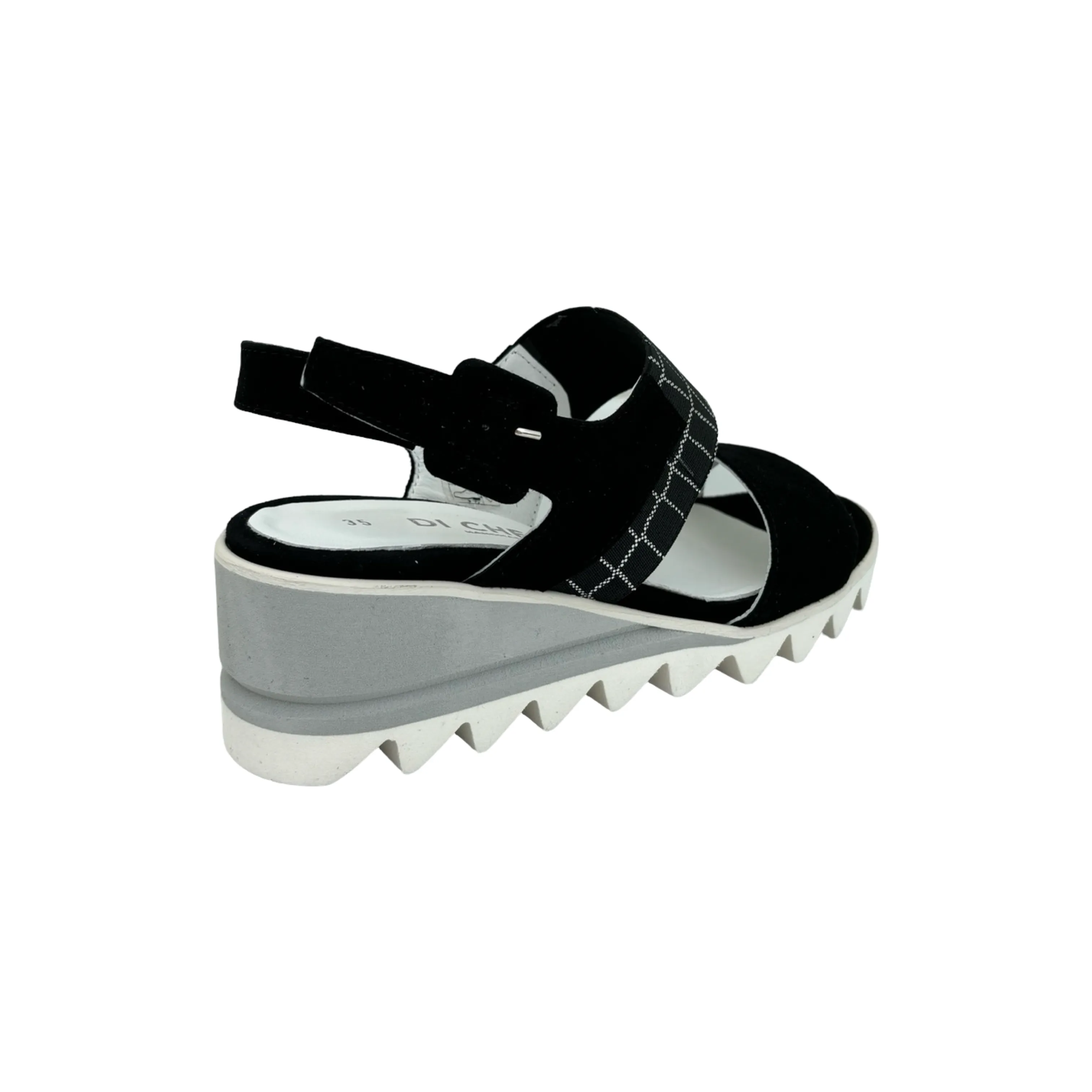 10849 Black Wedge Sandal