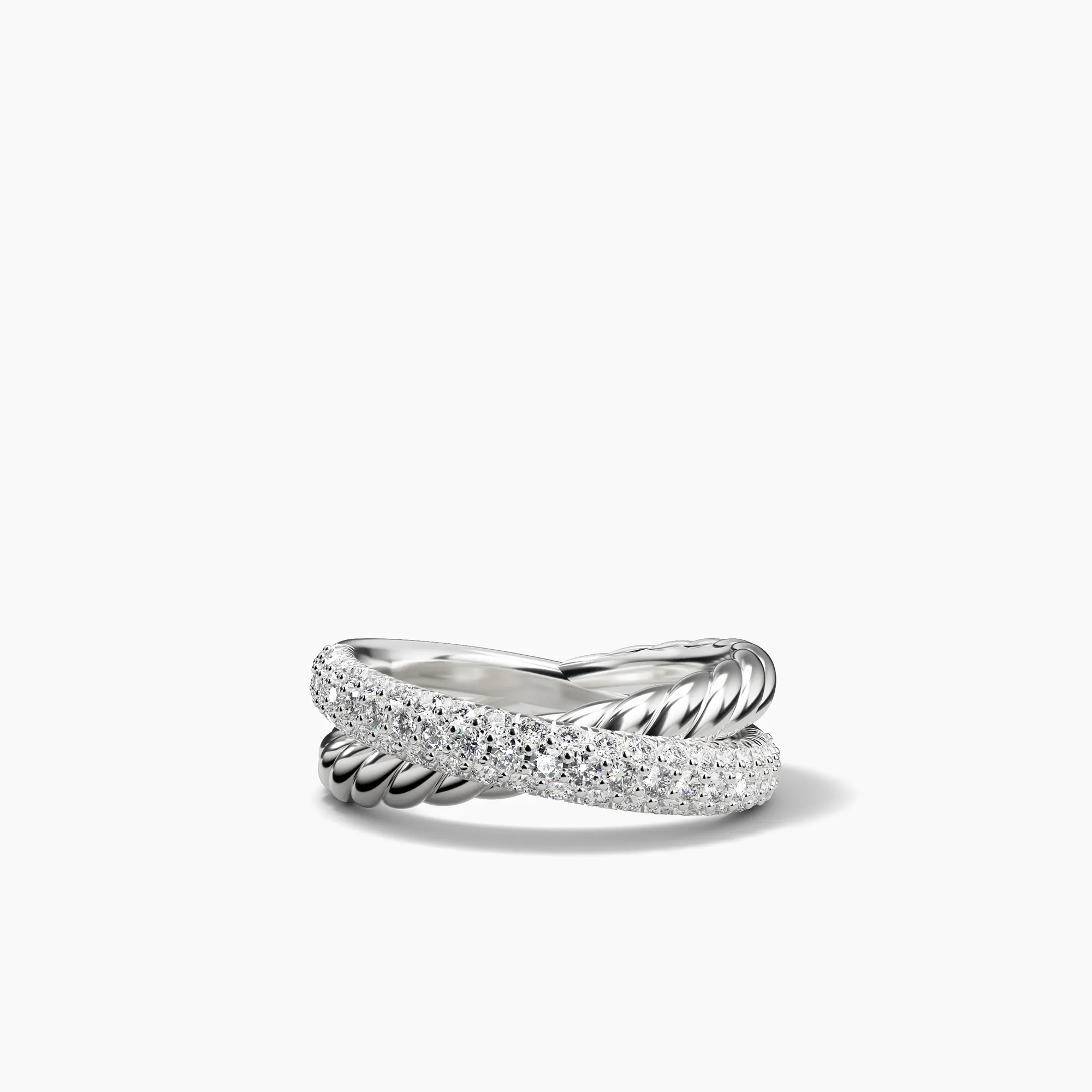 7.5MM BOLD CROSSOVER 2-ROW RING DI SIL