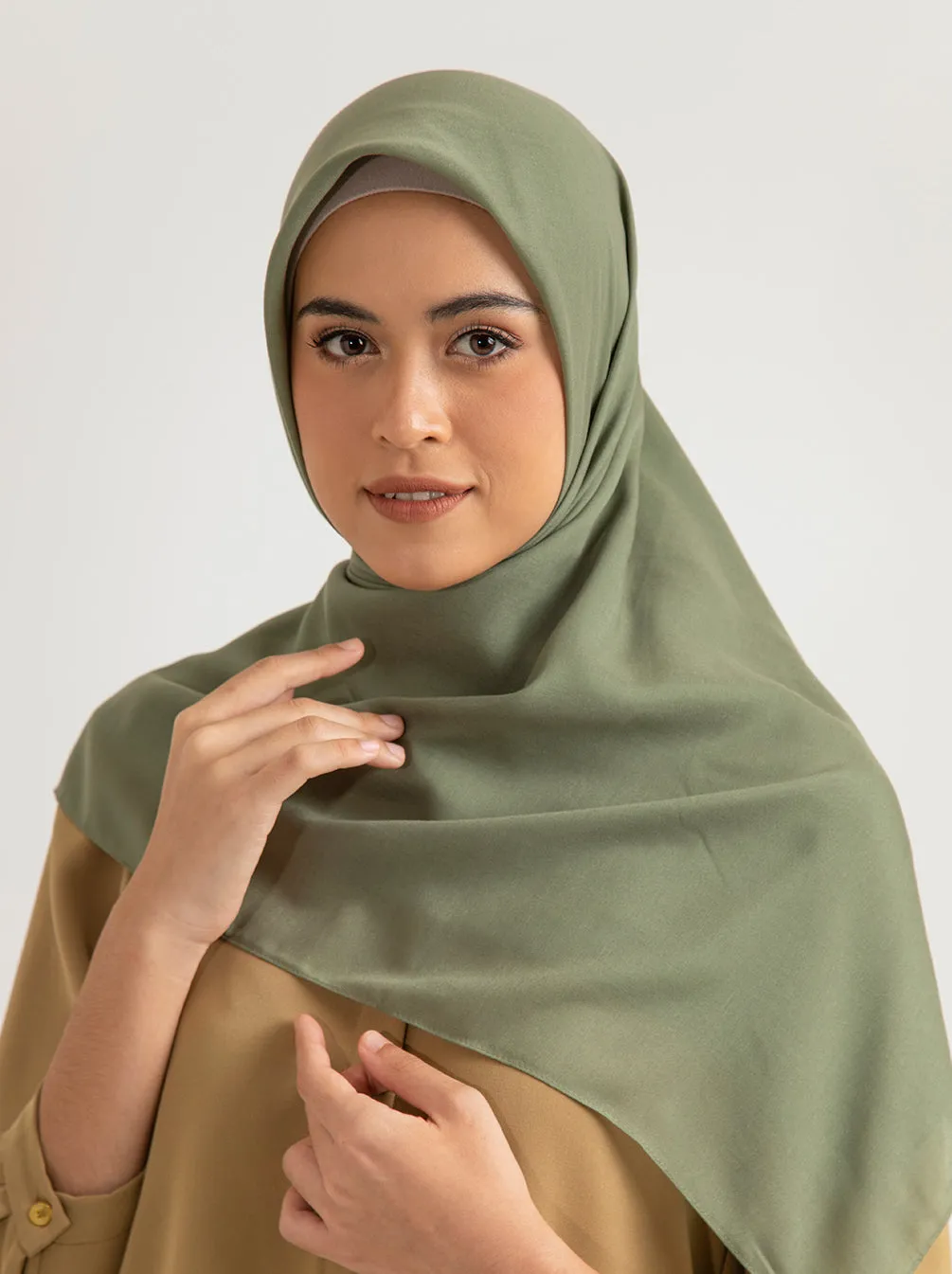 AIRY VOAL SCARF PLAIN OAK MOSS