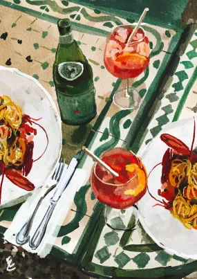 Aperol Spritz and frutti di mare