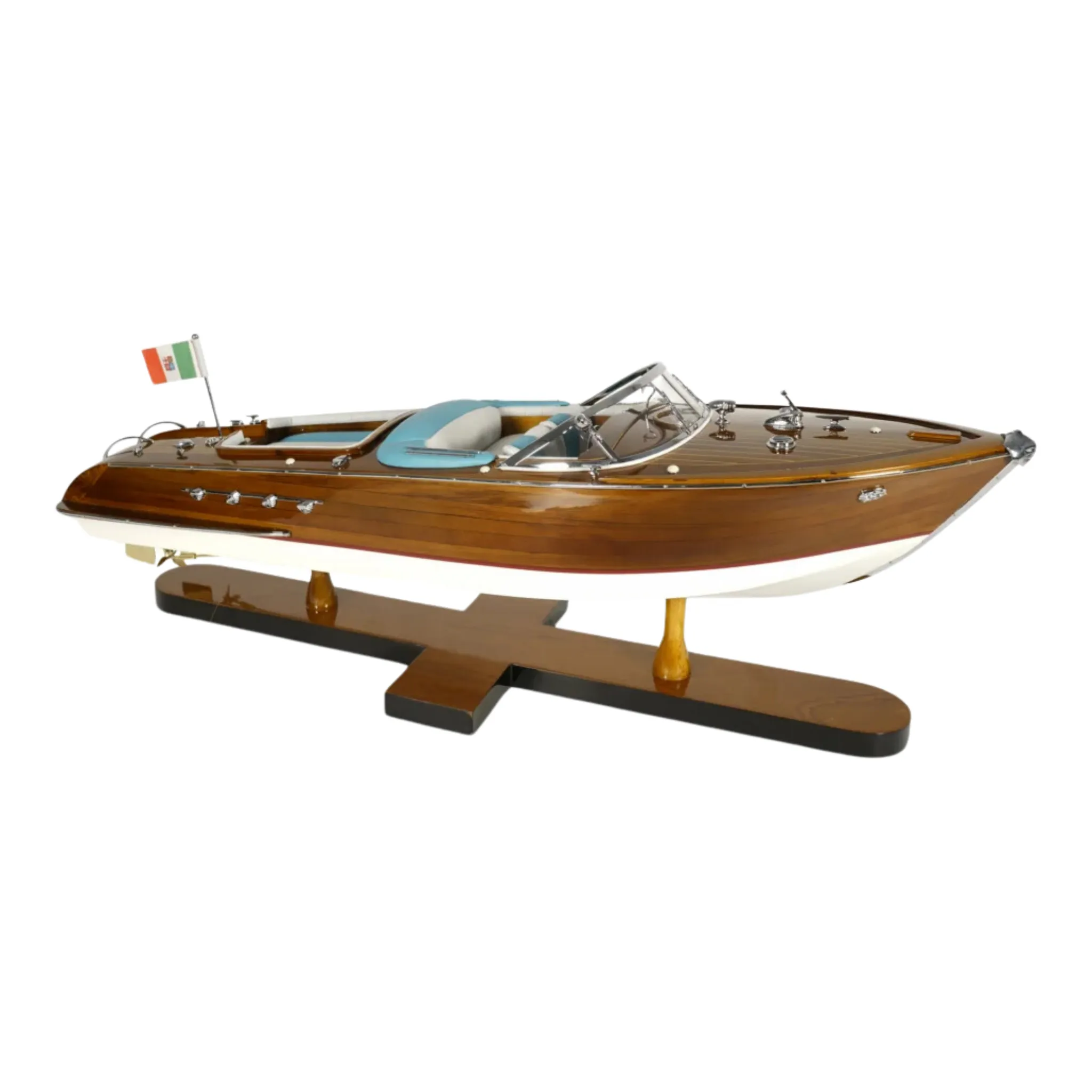 Aquarama Mahogany With Aqua Accents Boat Model