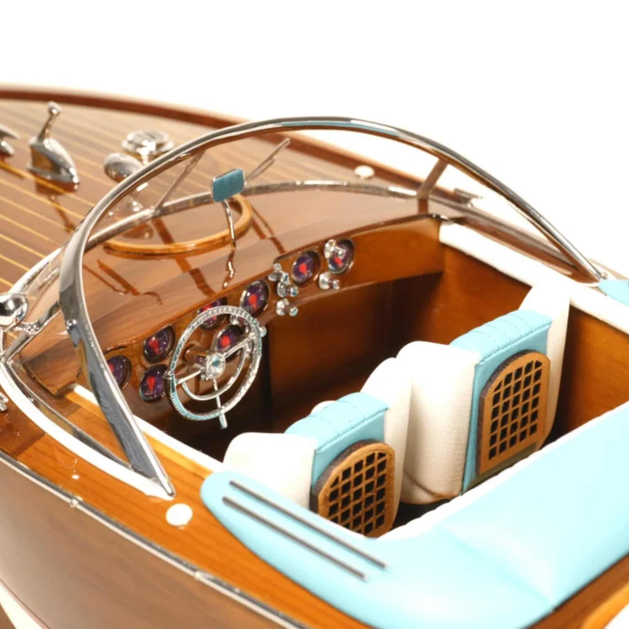 Aquarama Mahogany With Aqua Accents Boat Model