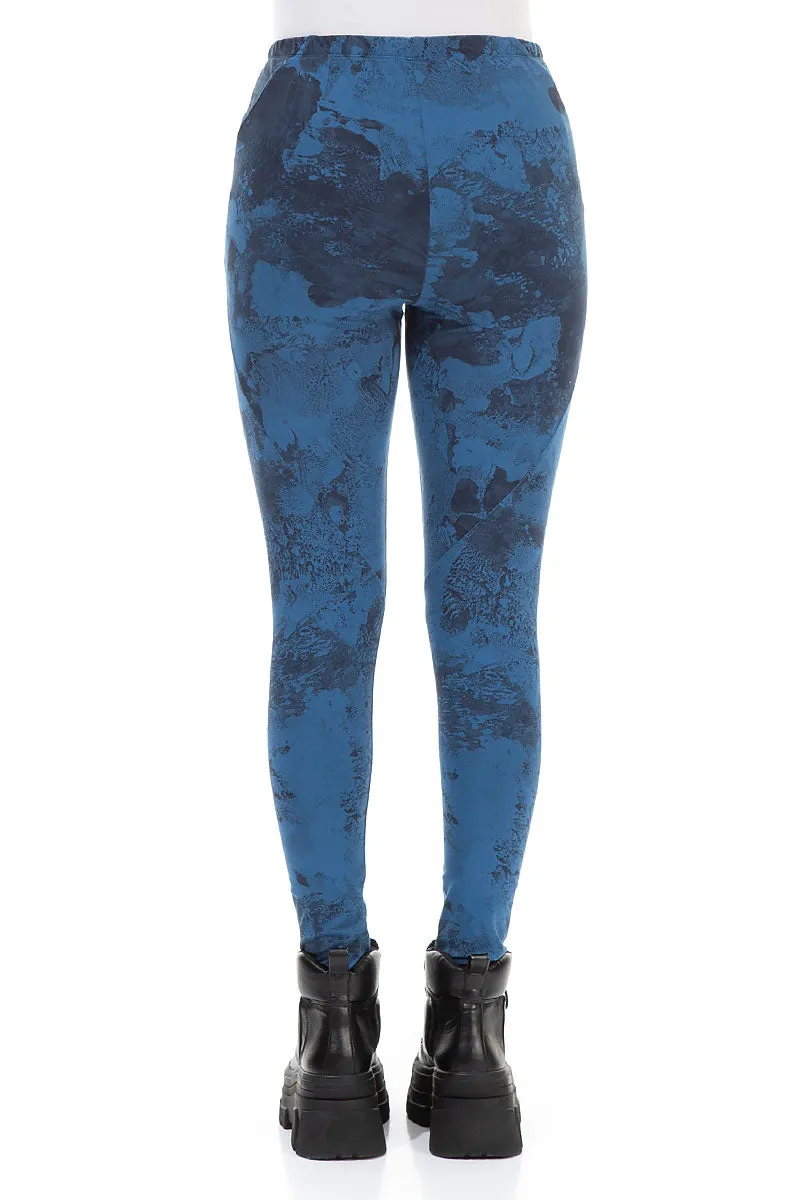 Azure Marble Cotton Leggings