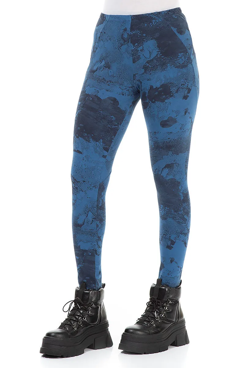 Azure Marble Cotton Leggings