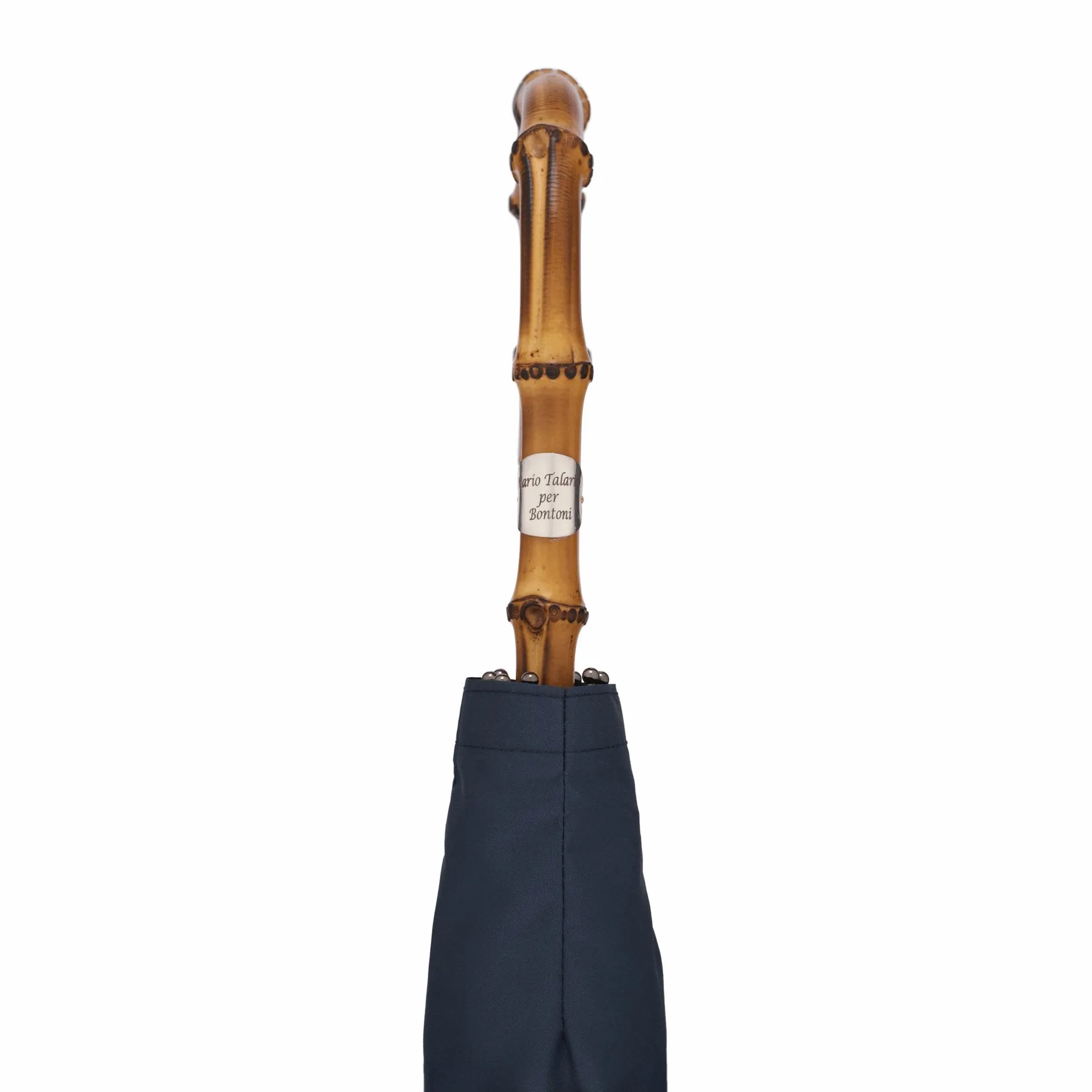 Bamboo-Handle Umbrella in Blue