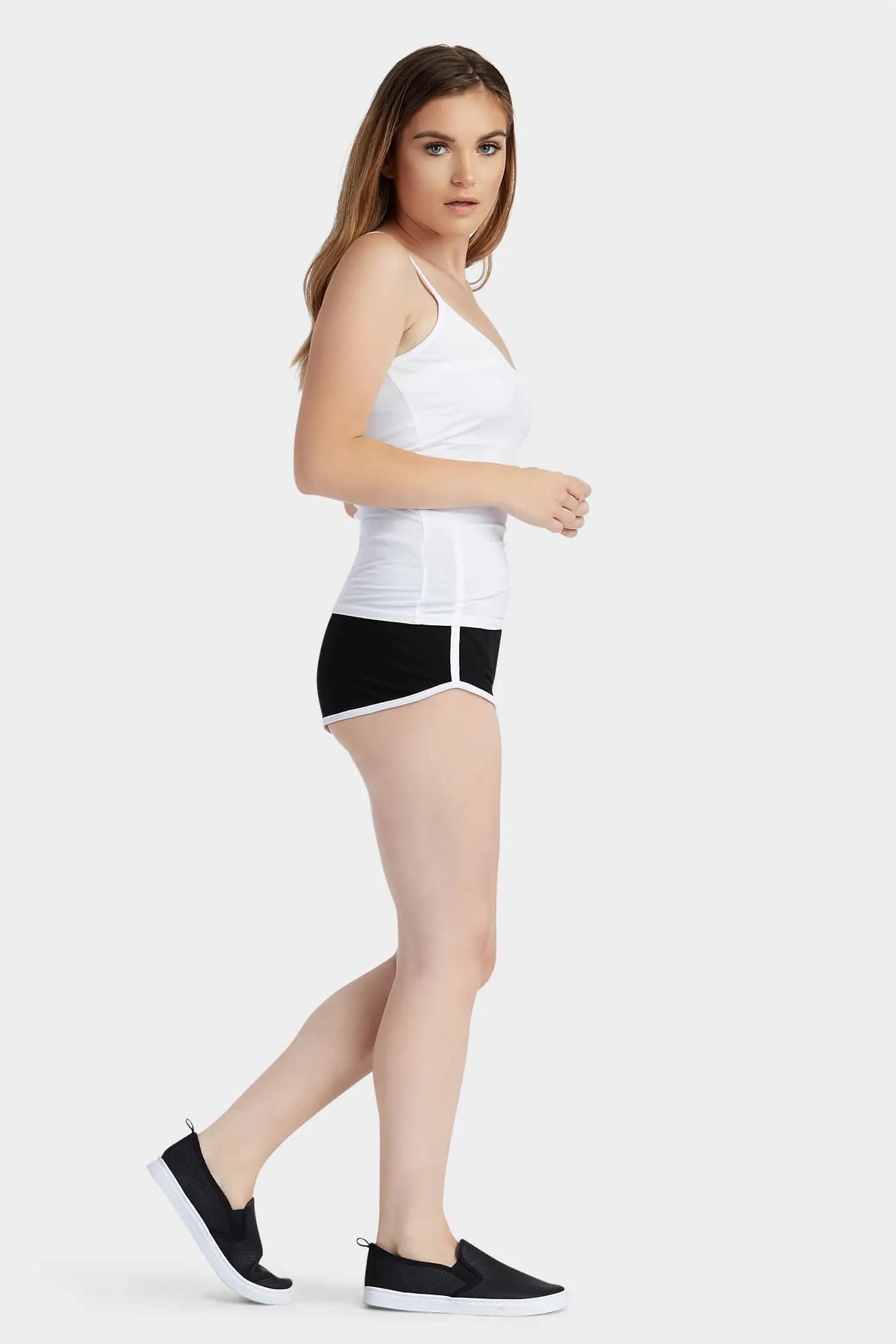 Black Contrast Trim Runner Shorts