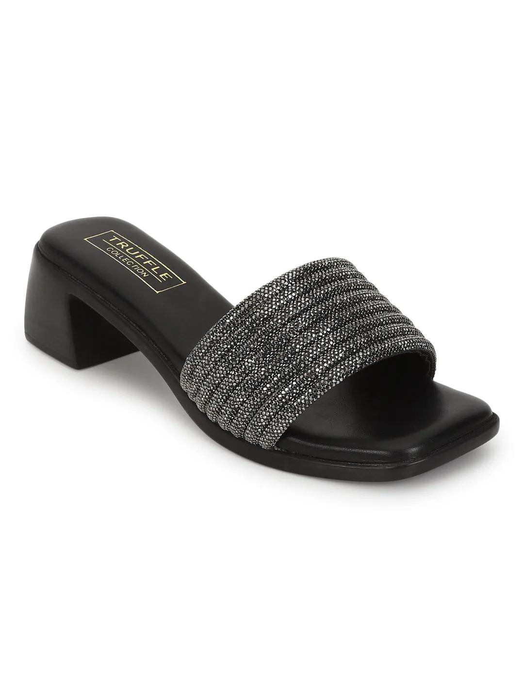 Black PU Block Sandals (TC-REN-T25-BLK)