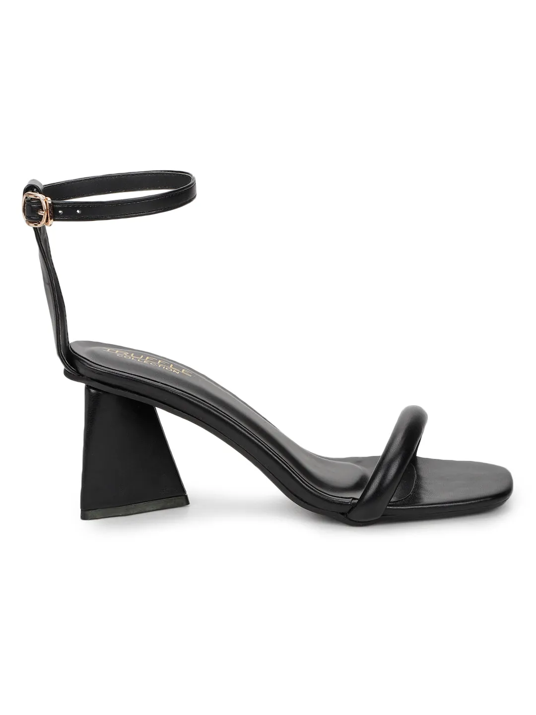 Black PU Strappy Block Sandals (TC-SLC-CR021-BLK)