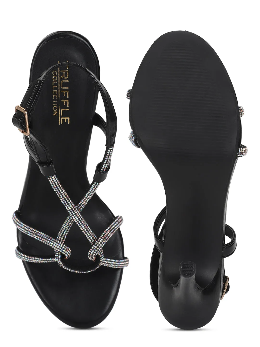 Black PU Strappy Stiletto Sandals (TC-ST-1333-BLK)