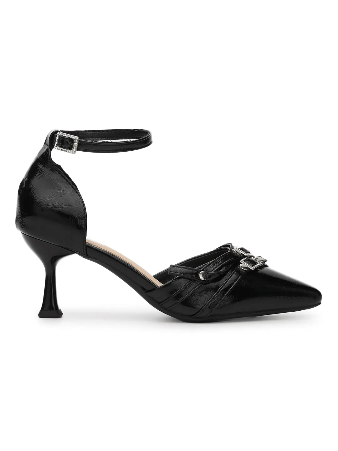 Black PU Stylish Stiletto Heel Pumps (TC-ML060-BLK)