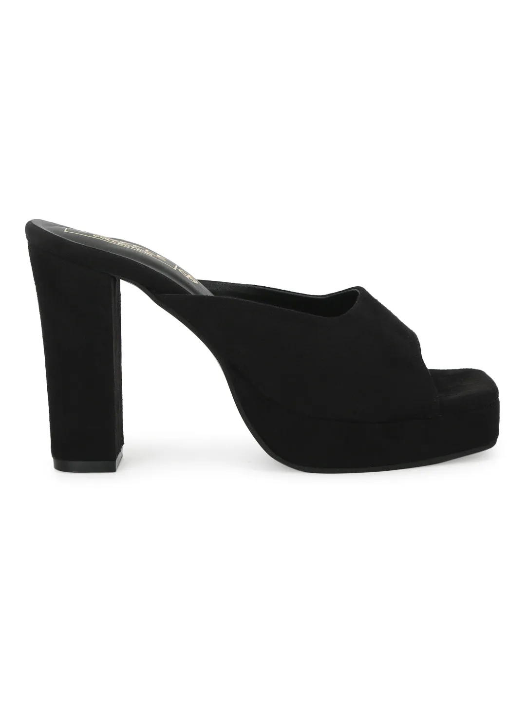 Black Suede High Block Heel Mules (TC-SLC-N1101-BLK)