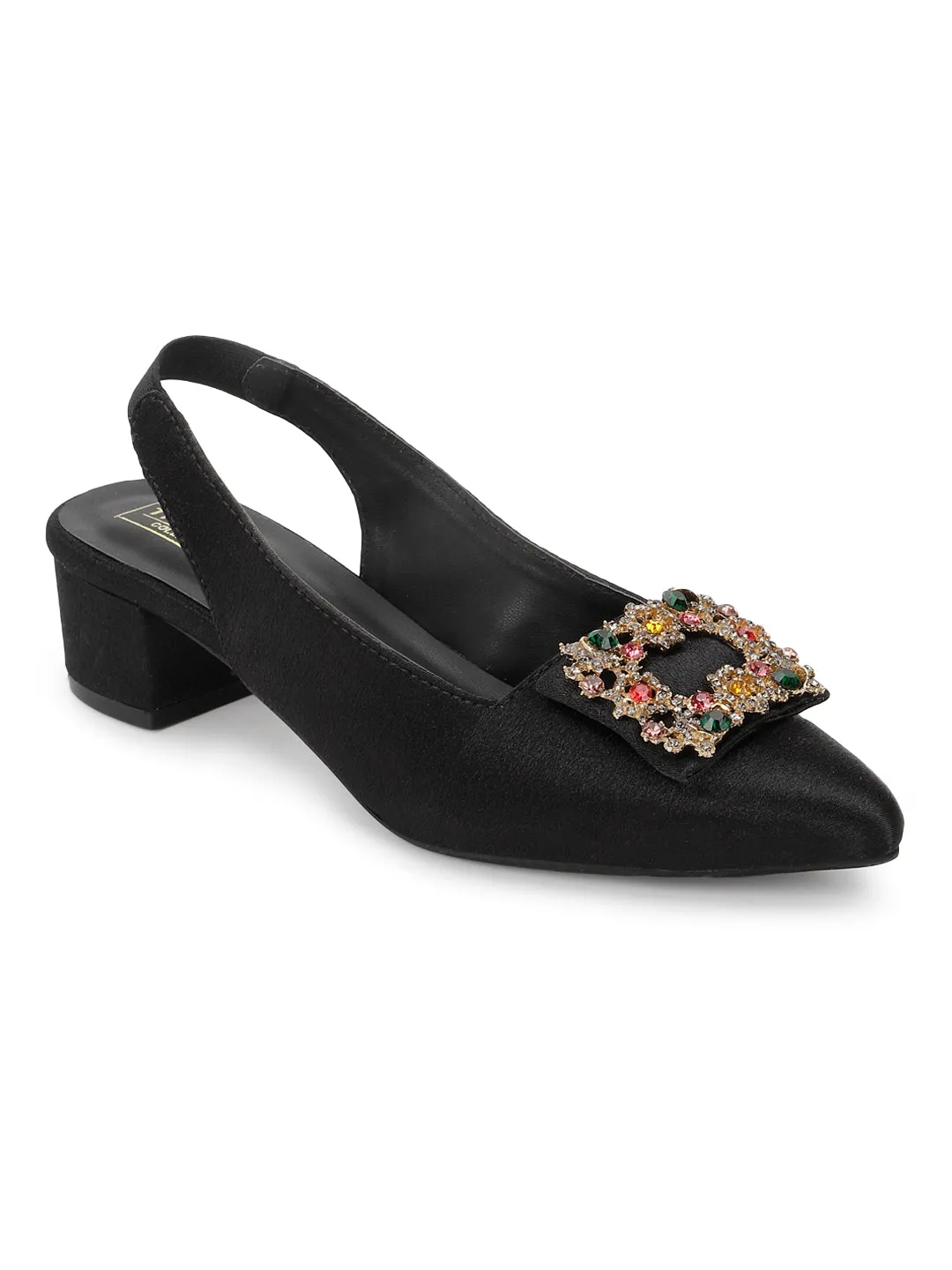 Black Velvet Block Sandals (TC-SLC-BL72-BLK)