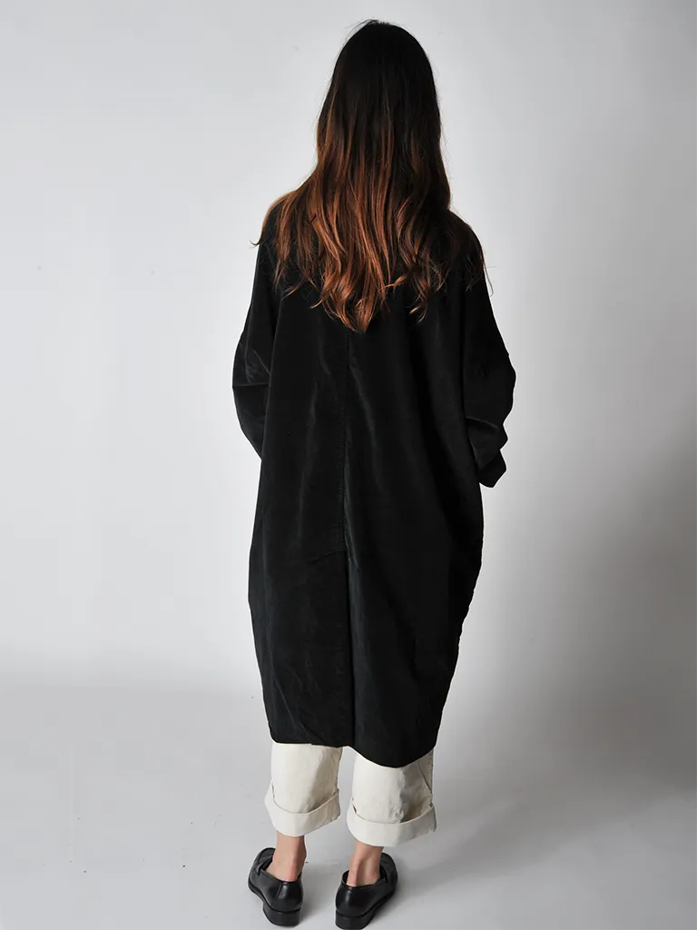 Black Velvet Loose Coat