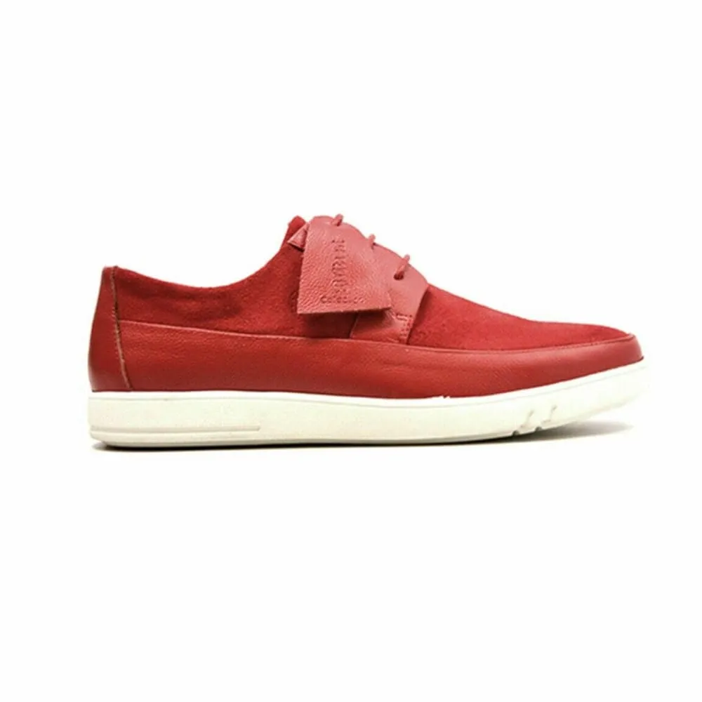 British Walkers Westminster Bally Style Men's Red Leather and Suede Low Top Sneakers