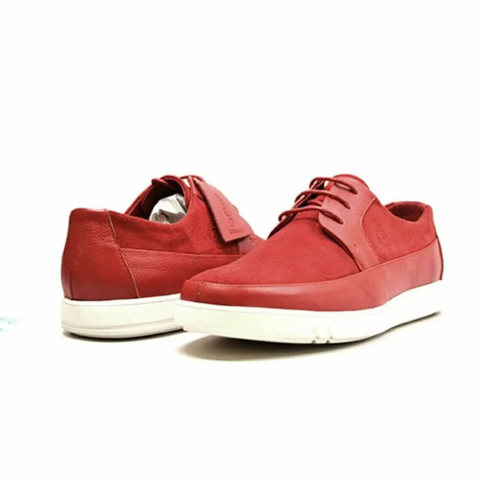 British Walkers Westminster Bally Style Men's Red Leather and Suede Low Top Sneakers