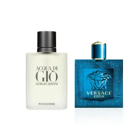 Bundle for Men: Acqua di Gio by Armani and Eros by Versace