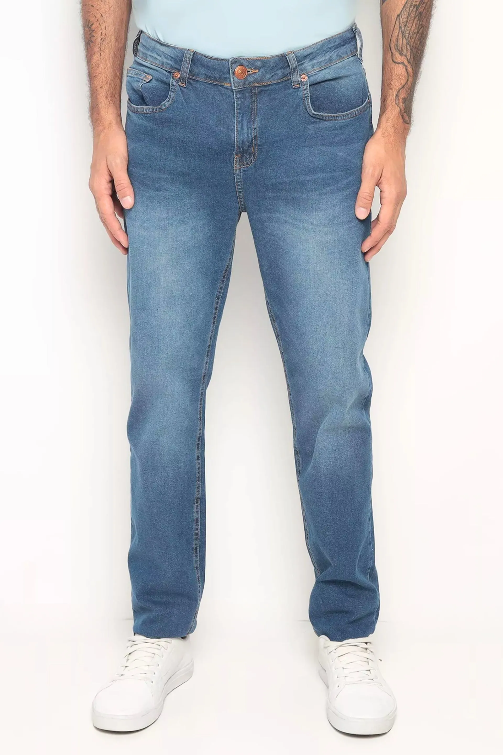 CALÇA JEANS SLIM BLUE WASH