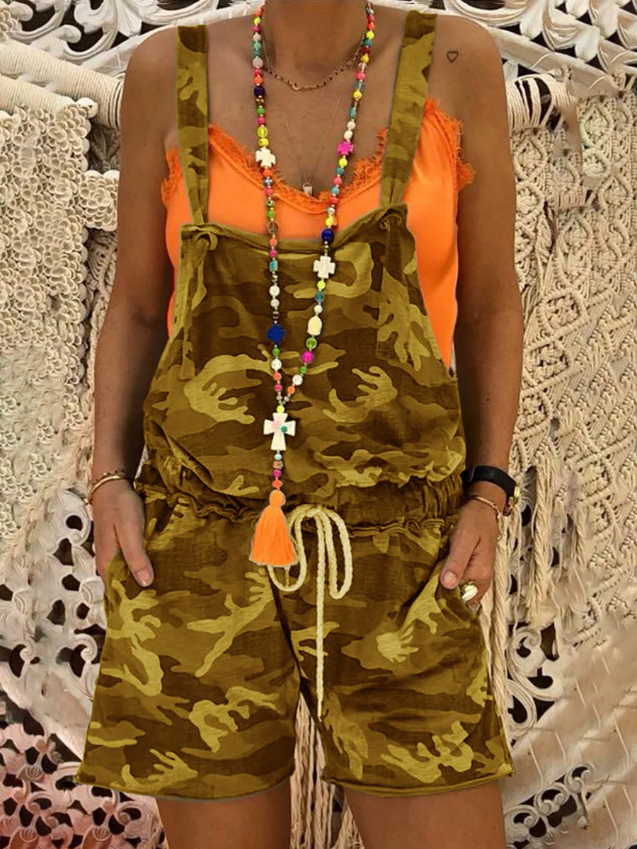 Casual Camouflage Camisole Jumpsuit