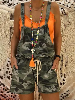 Casual Camouflage Camisole Jumpsuit