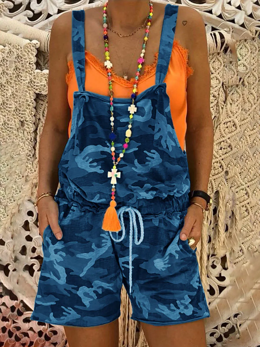 Casual Camouflage Camisole Jumpsuit