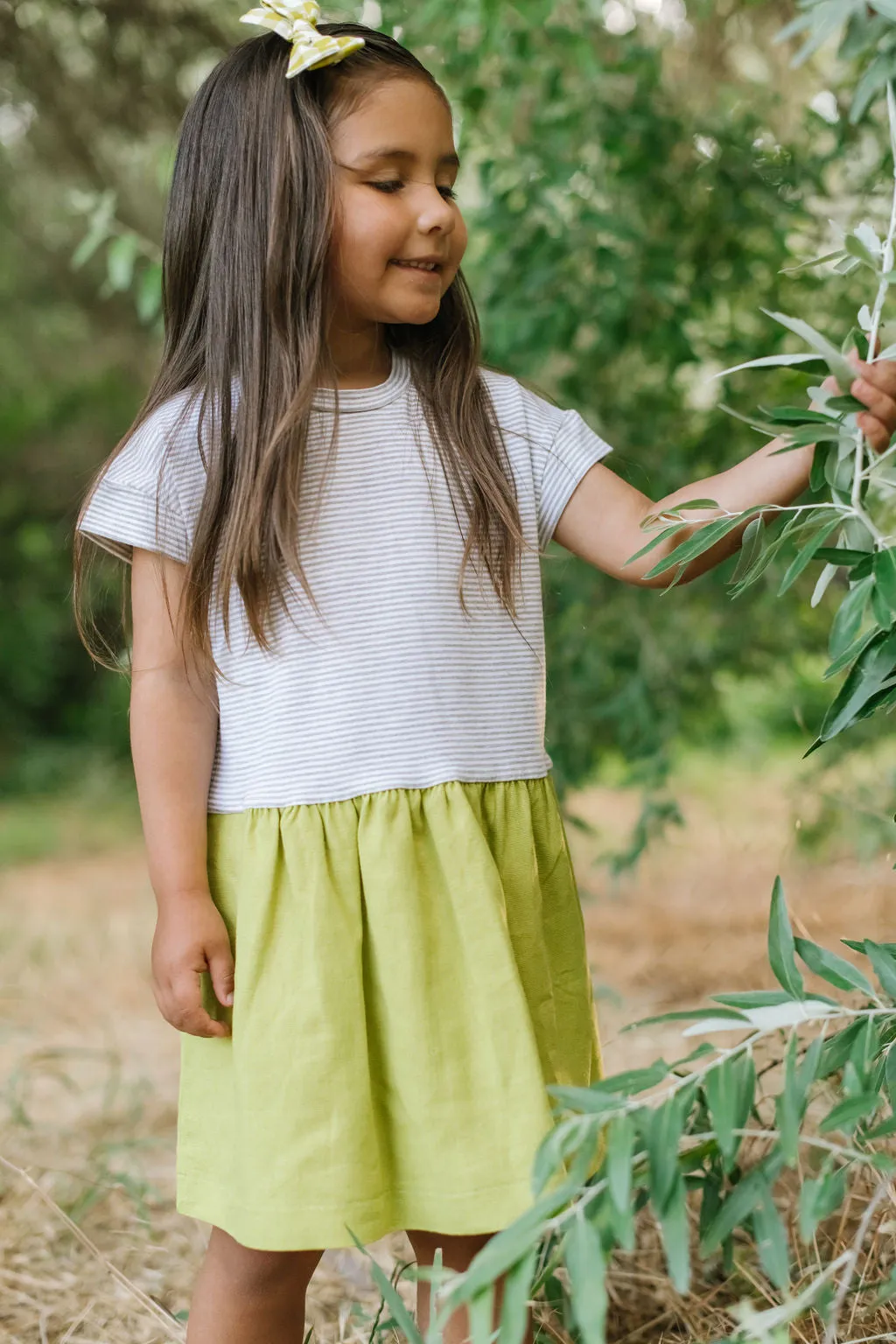 Casual Dress in Stone Stripe