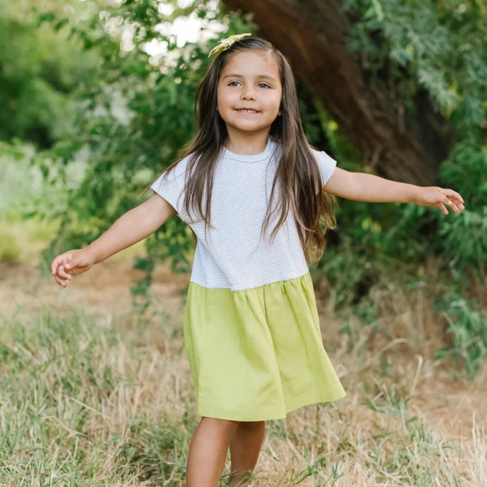 Casual Dress in Stone Stripe