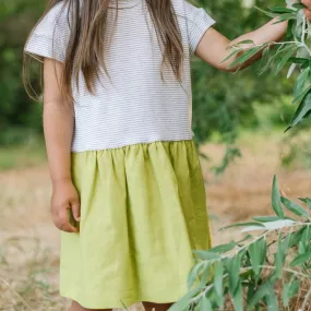 Casual Dress in Stone Stripe