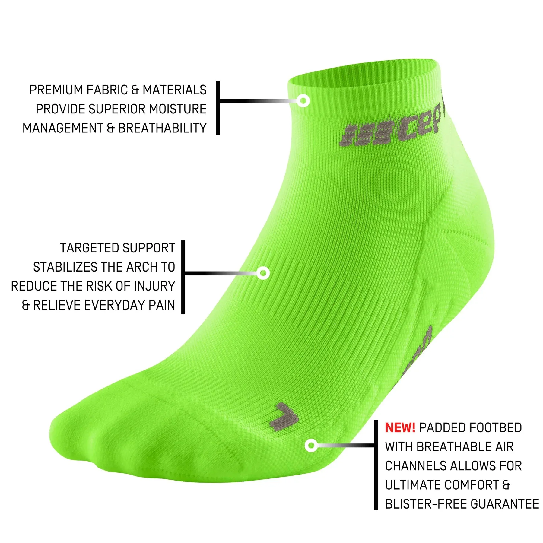 CEP Women's The Run Socks Low Cut v4 - Green