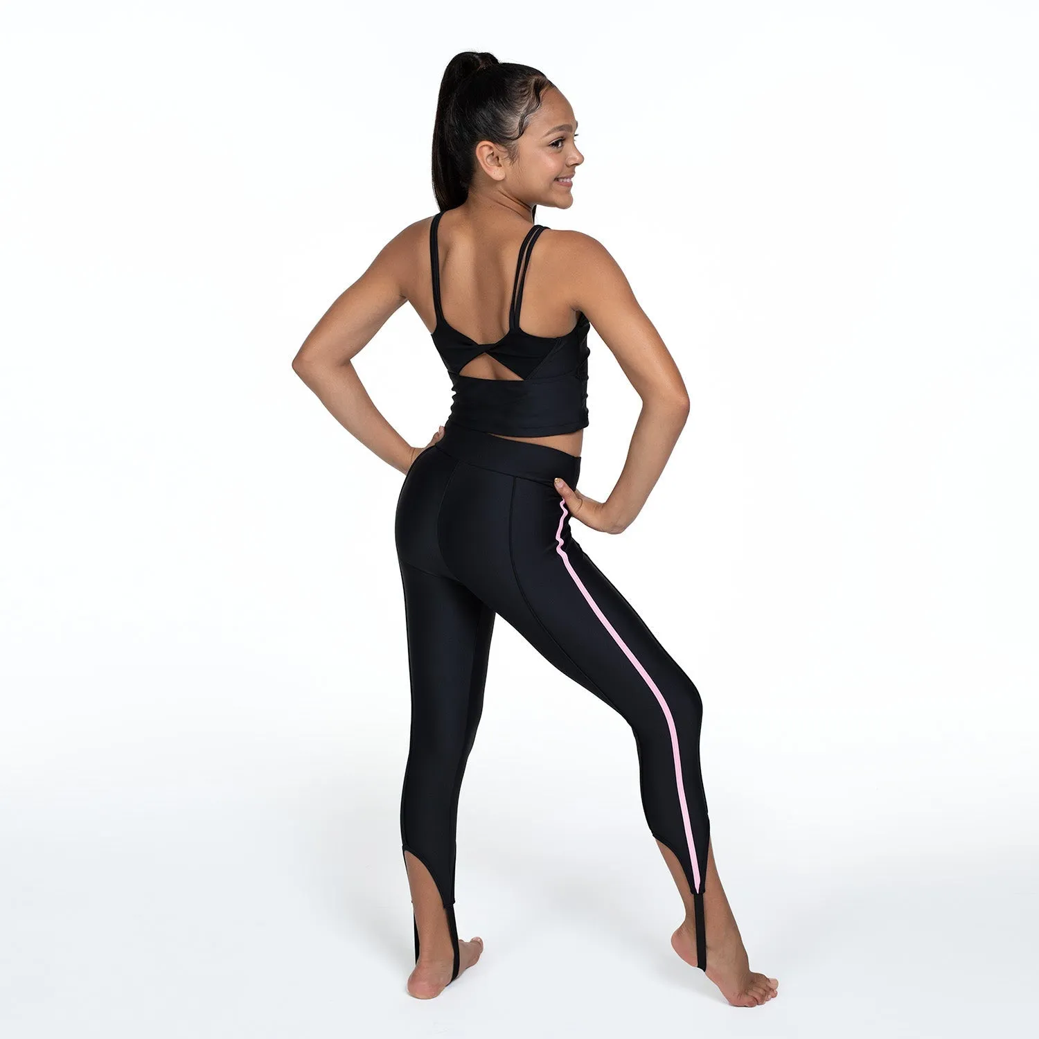 Chelsea: Stirrup Pant with side strip in black