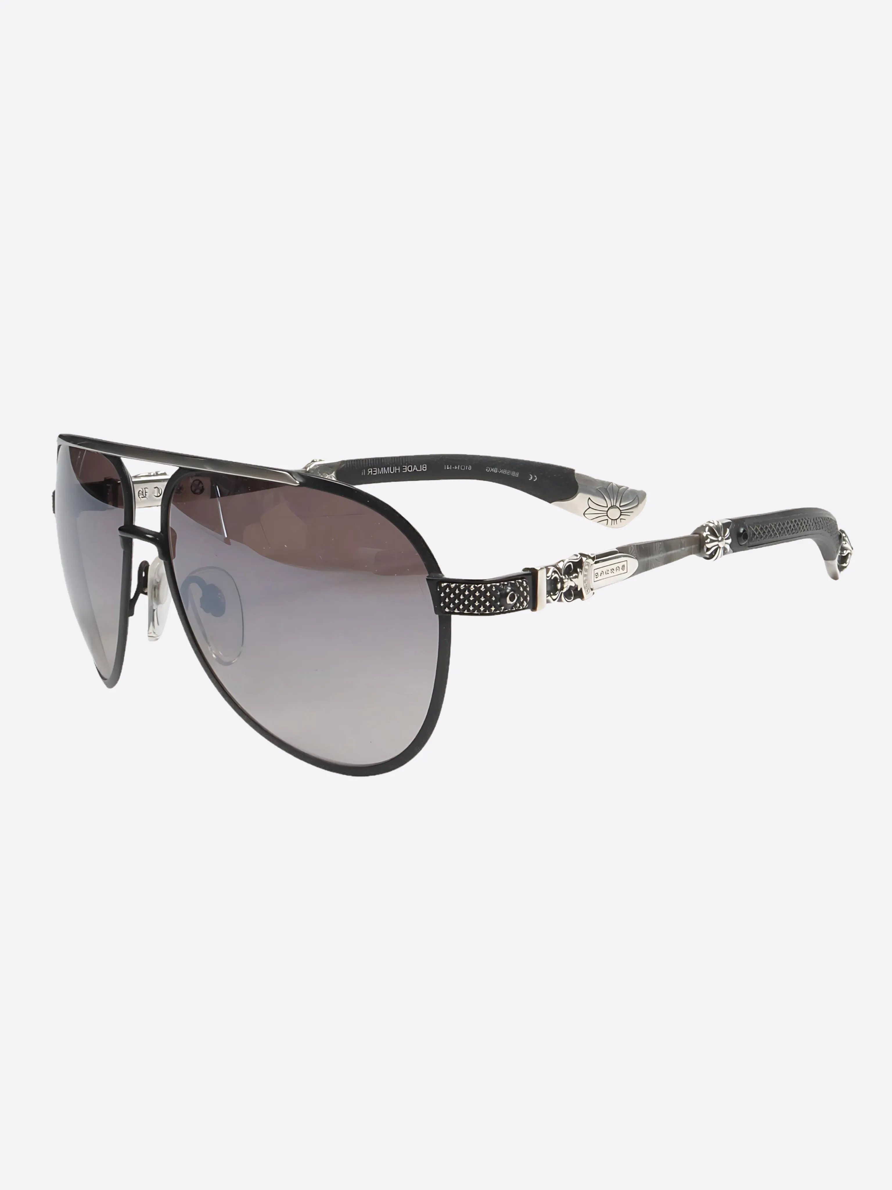 CHROME HEARTS BLADE HUMMER II BLACK RHODIUM SUNGLASSES