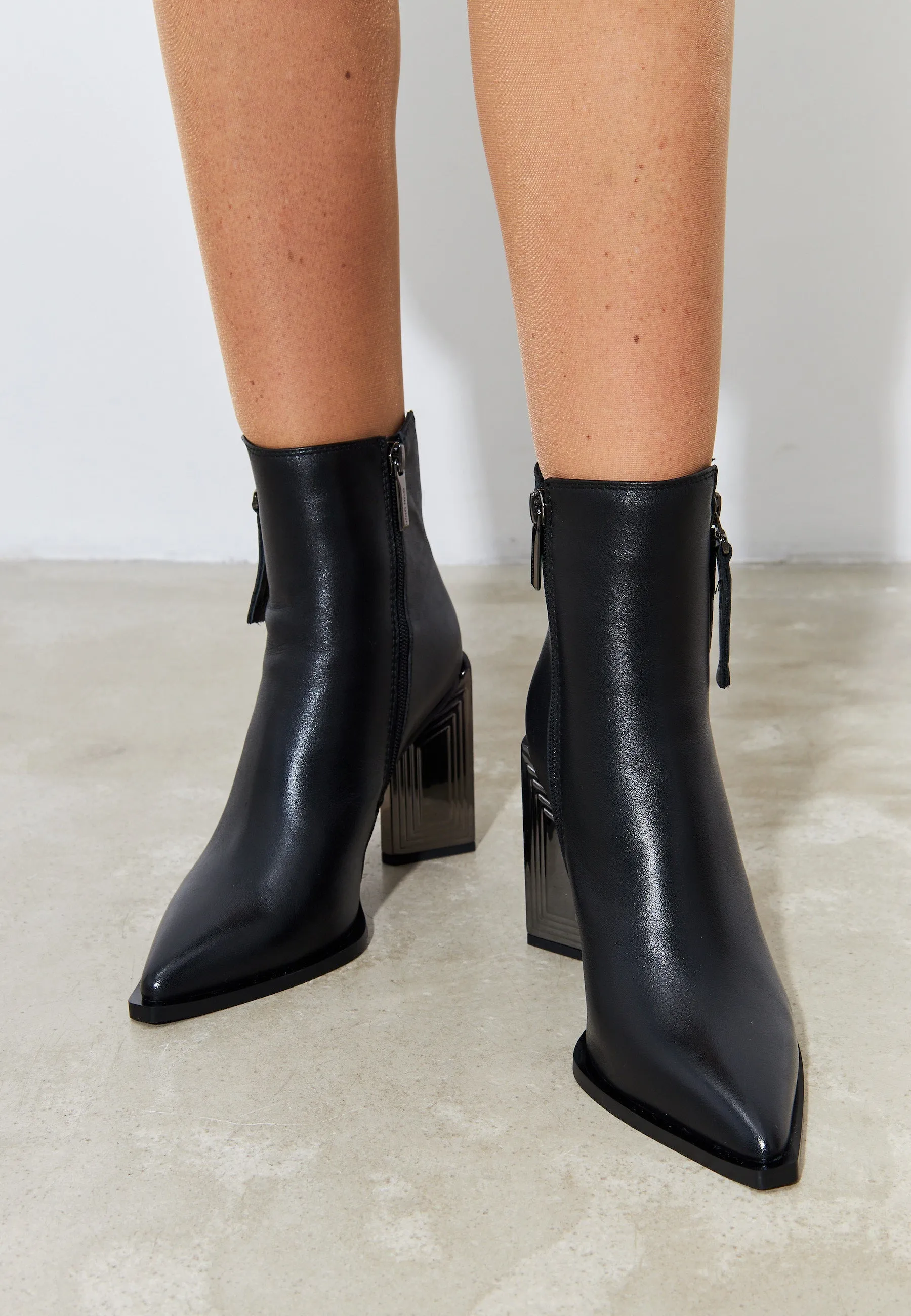 Classic Leather Ankle Boots - Black