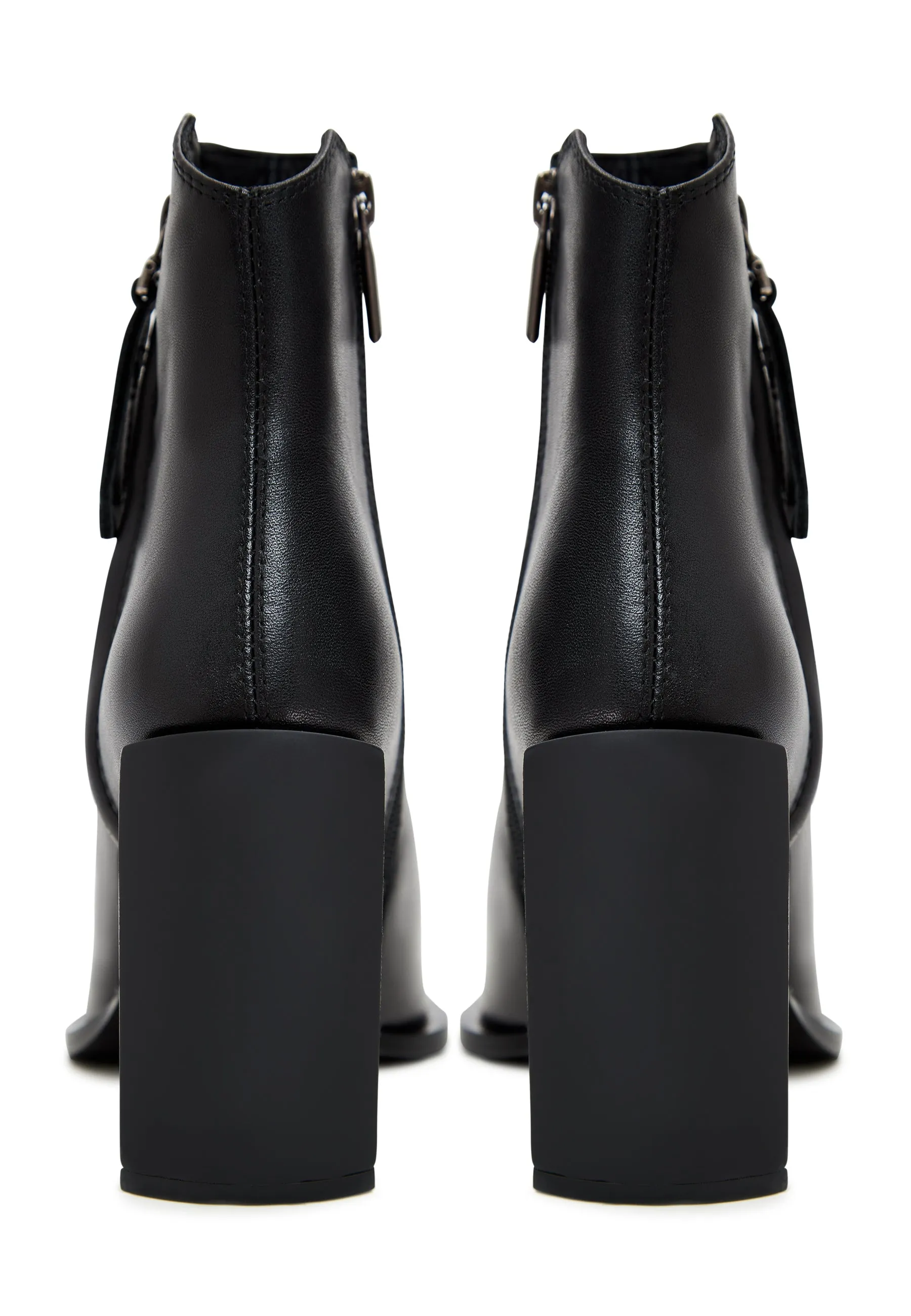 Classic Leather Ankle Boots - Black