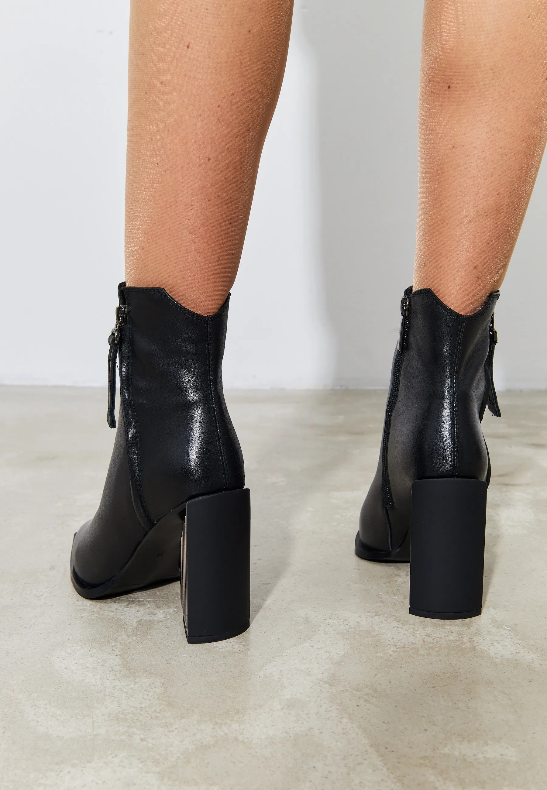 Classic Leather Ankle Boots - Black