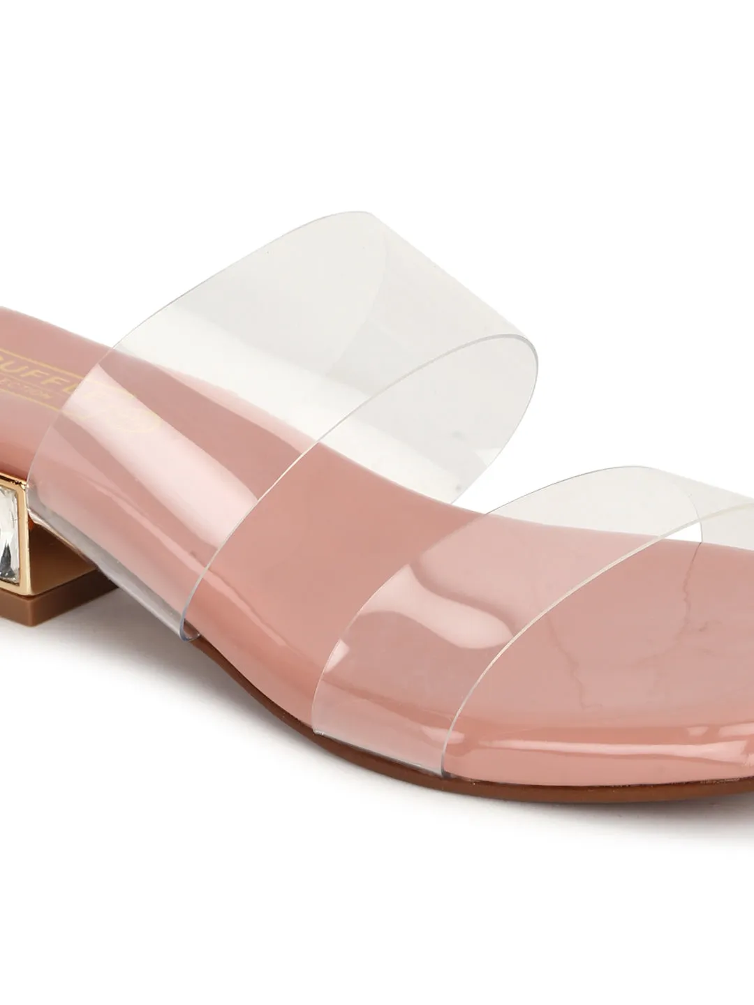 Clear Nude PU Perspex Kitten Heel Mules (TC-SLC-4202-NUD)