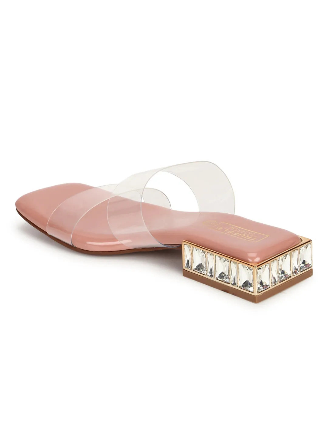 Clear Nude PU Perspex Kitten Heel Mules (TC-SLC-4202-NUD)