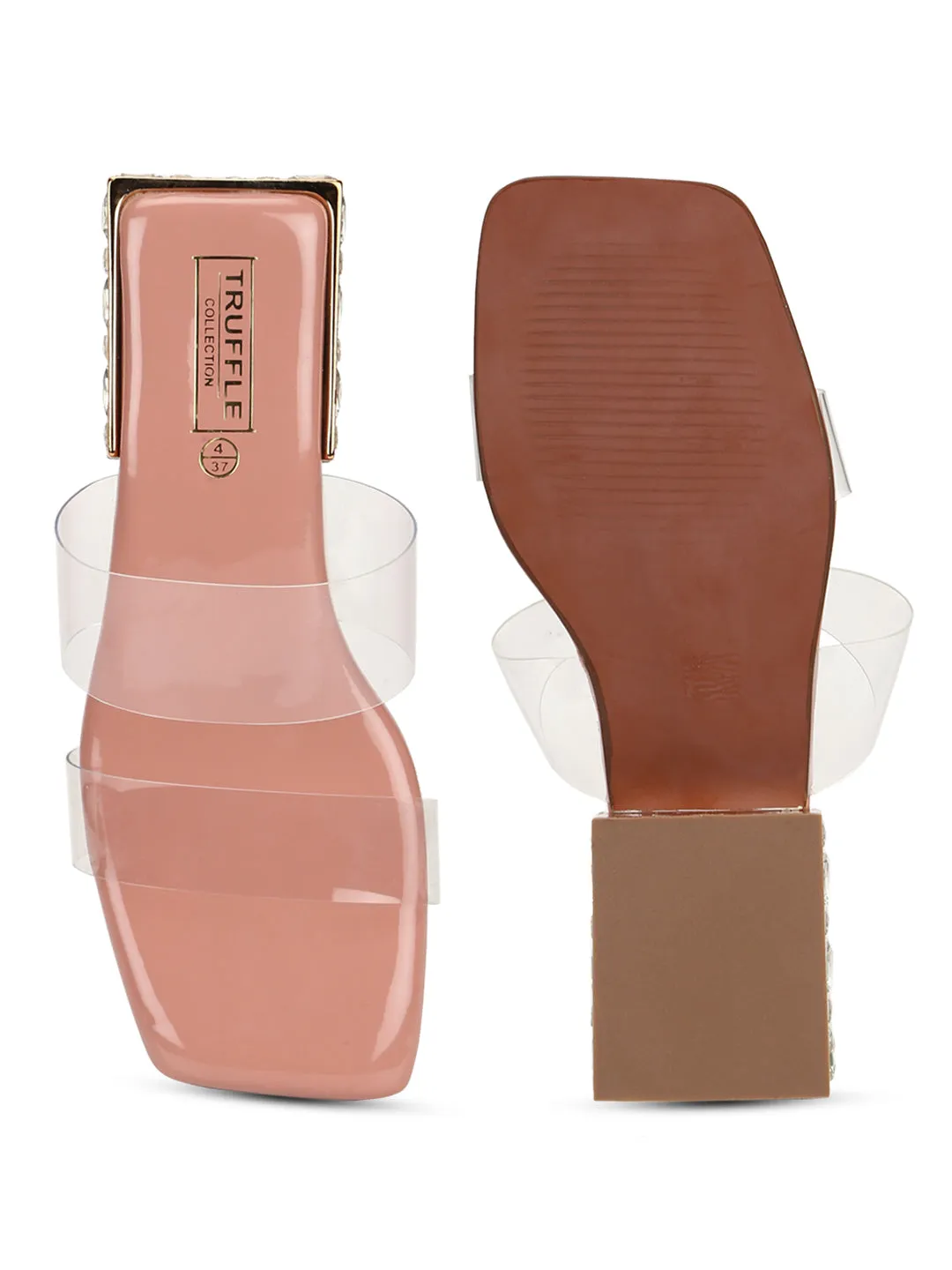 Clear Nude PU Perspex Kitten Heel Mules (TC-SLC-4202-NUD)