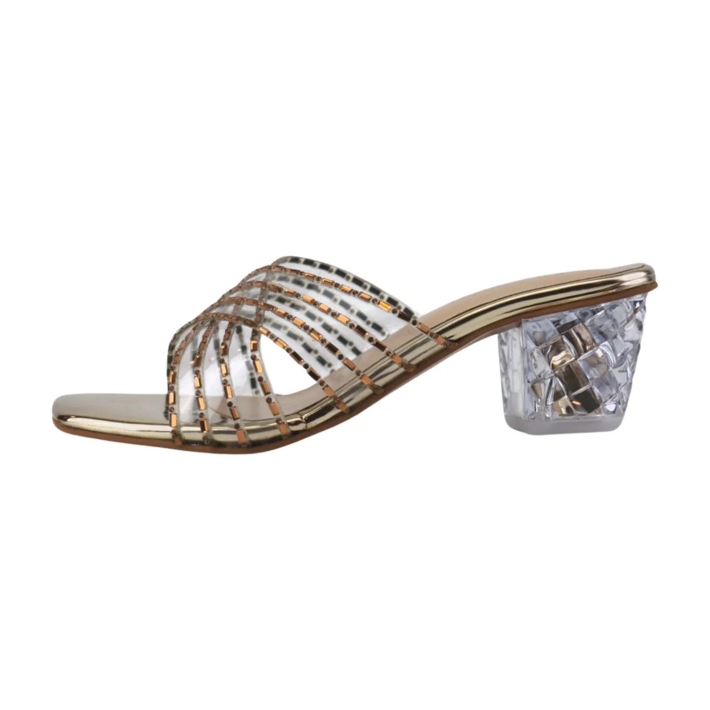 Clear Transparent Sandals with Rhinestones