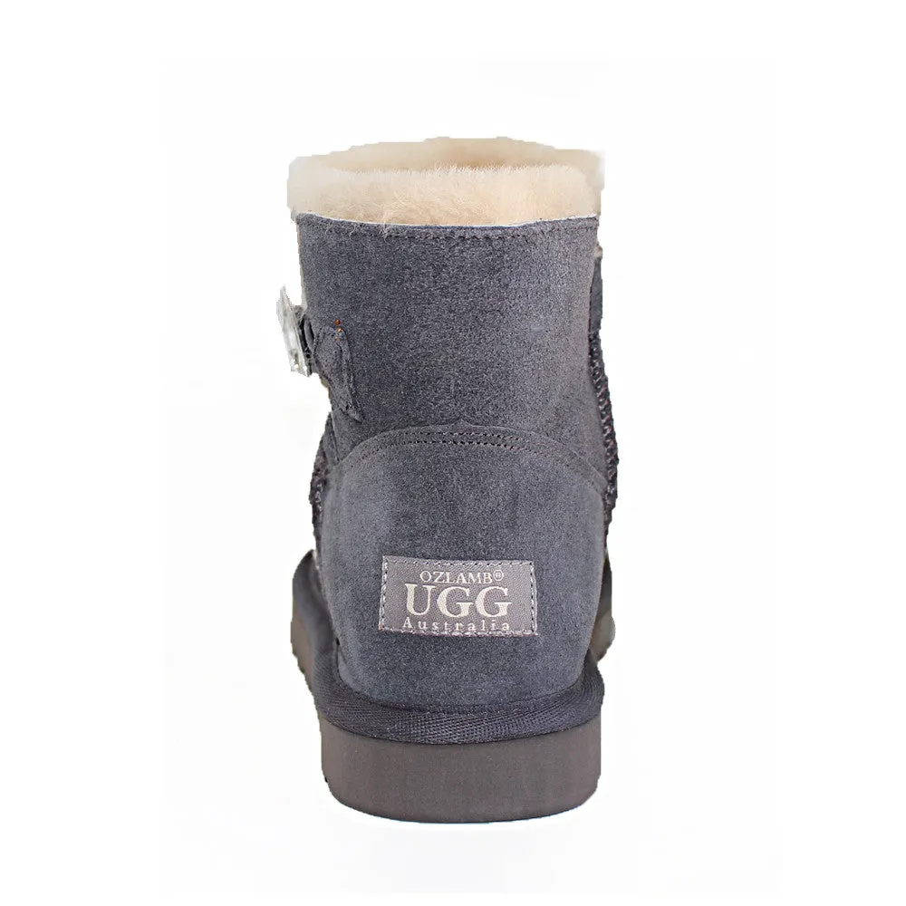 Crystal Button Ugg Boot - Grey