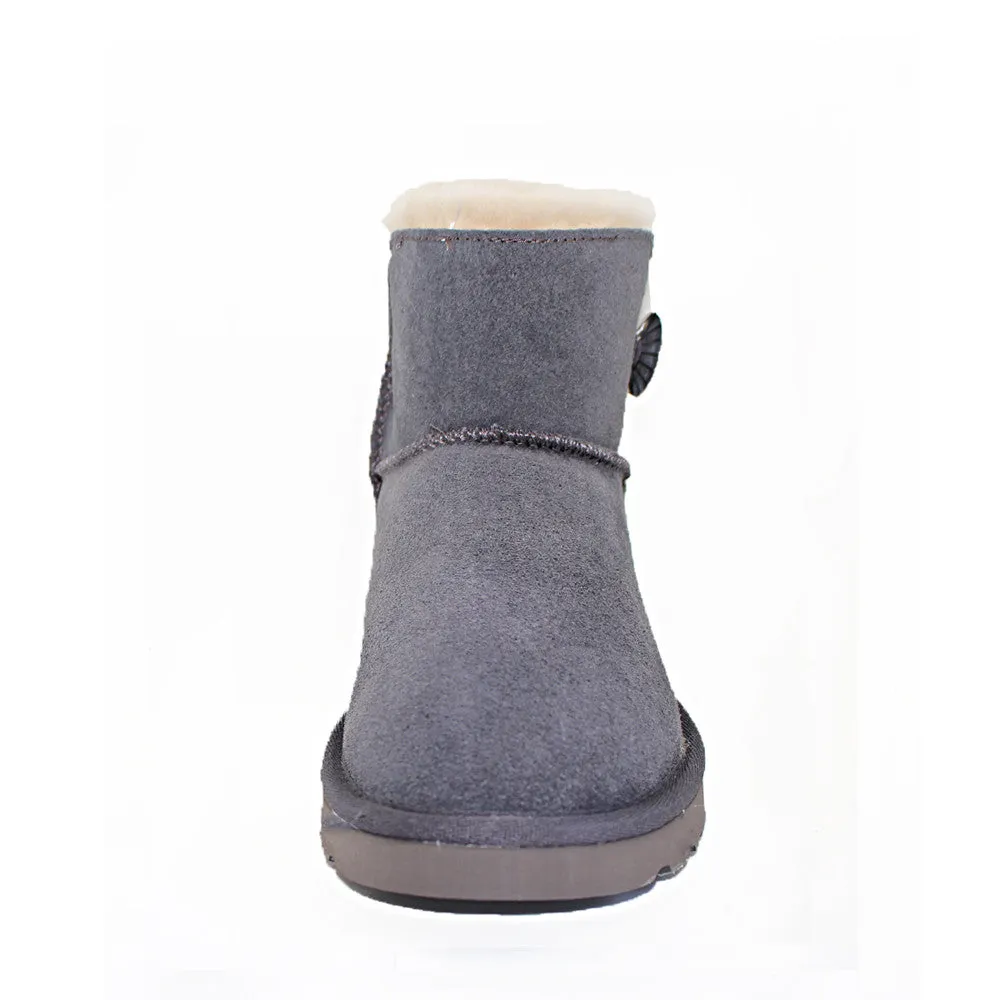 Crystal Button Ugg Boot - Grey