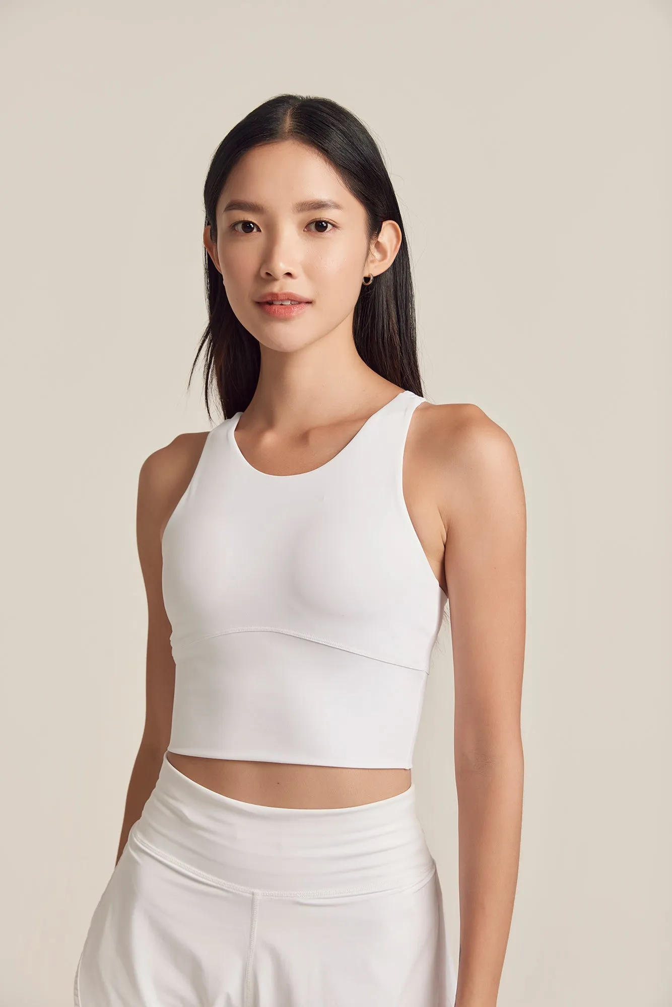 Curve High Neck Longline Bra in Yoghurt