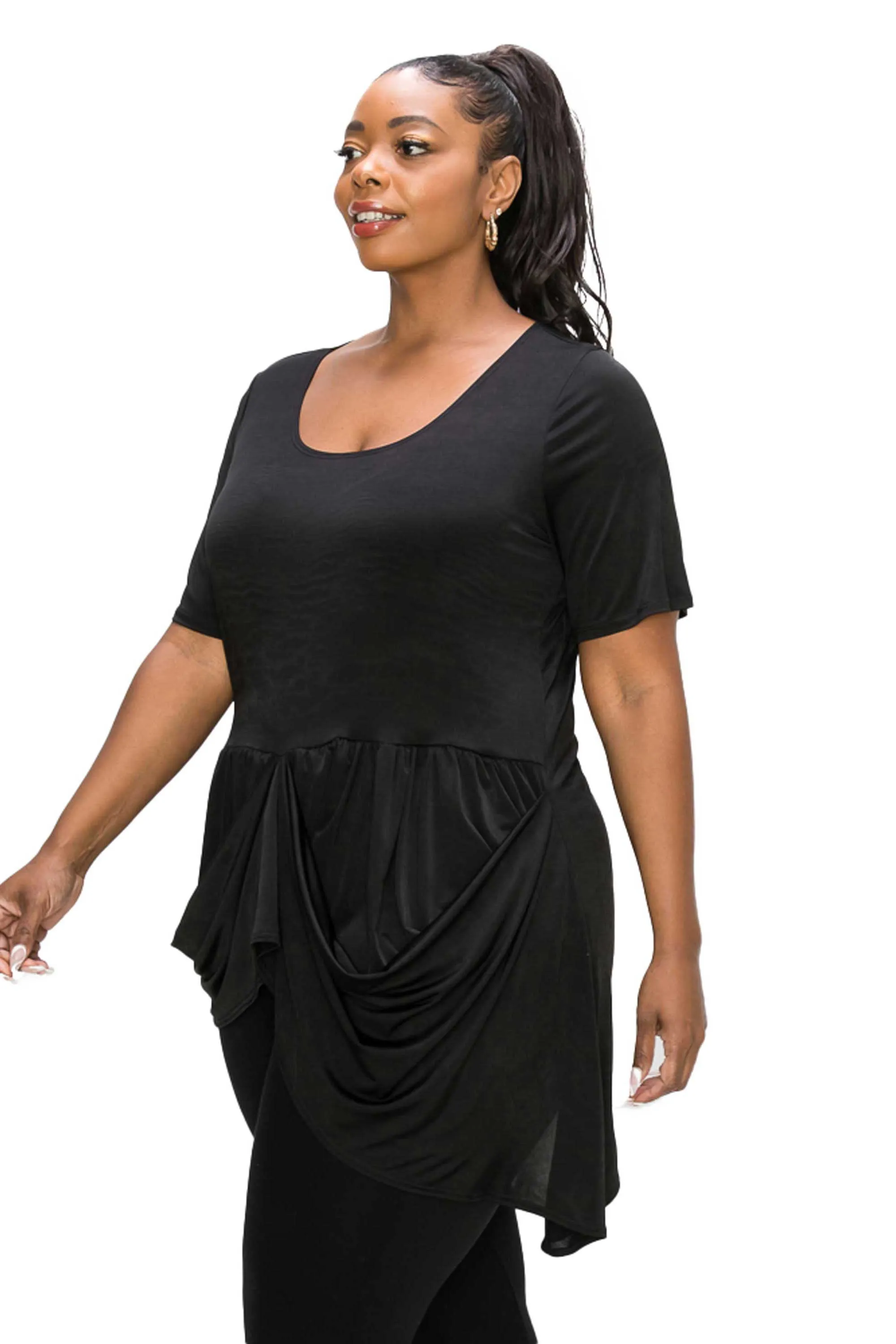 Draped Peplum Top