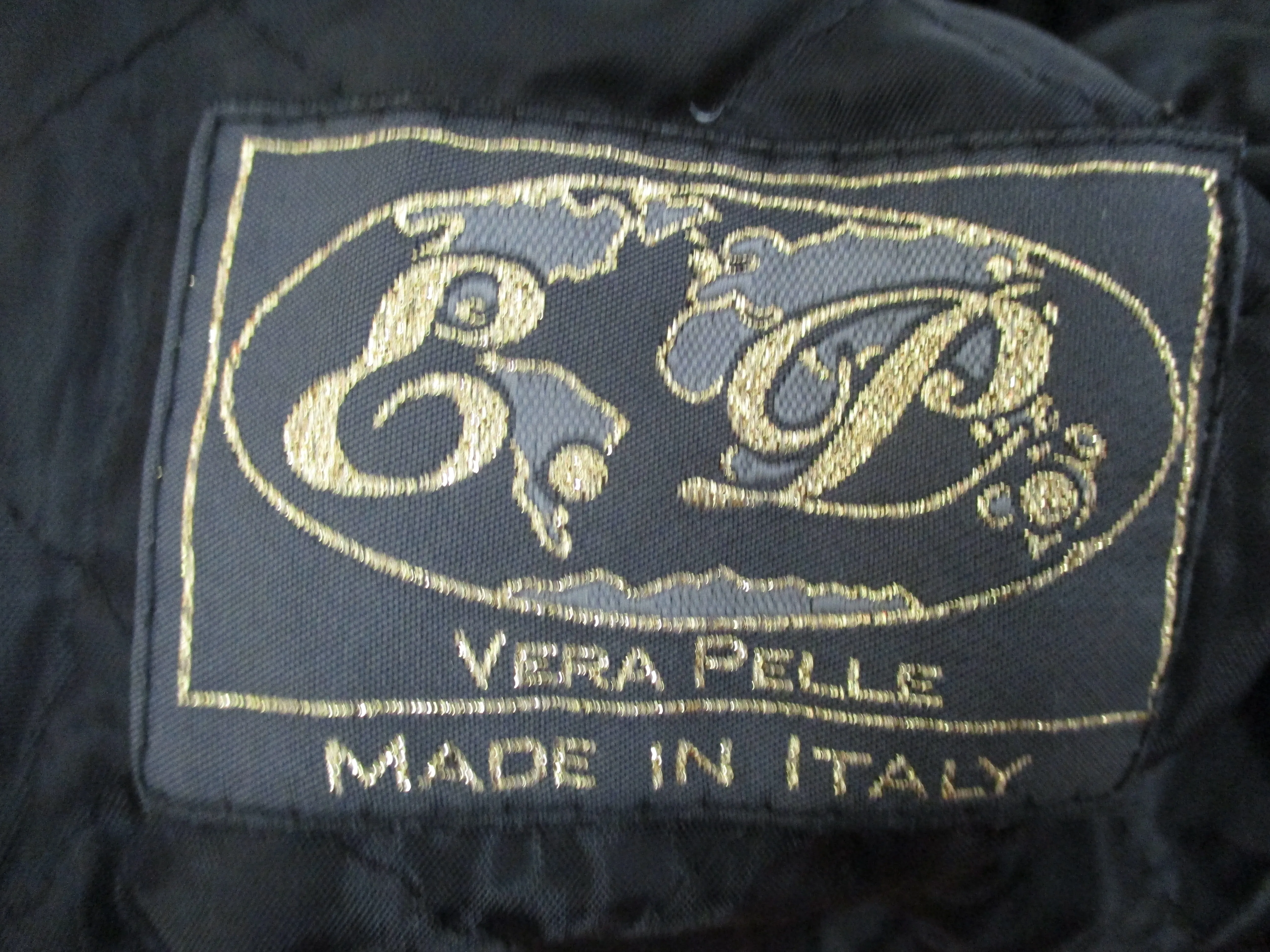 E.P. VERA PELLE LEATHER flight Moto Riding jacket coat BLACK Biker 40