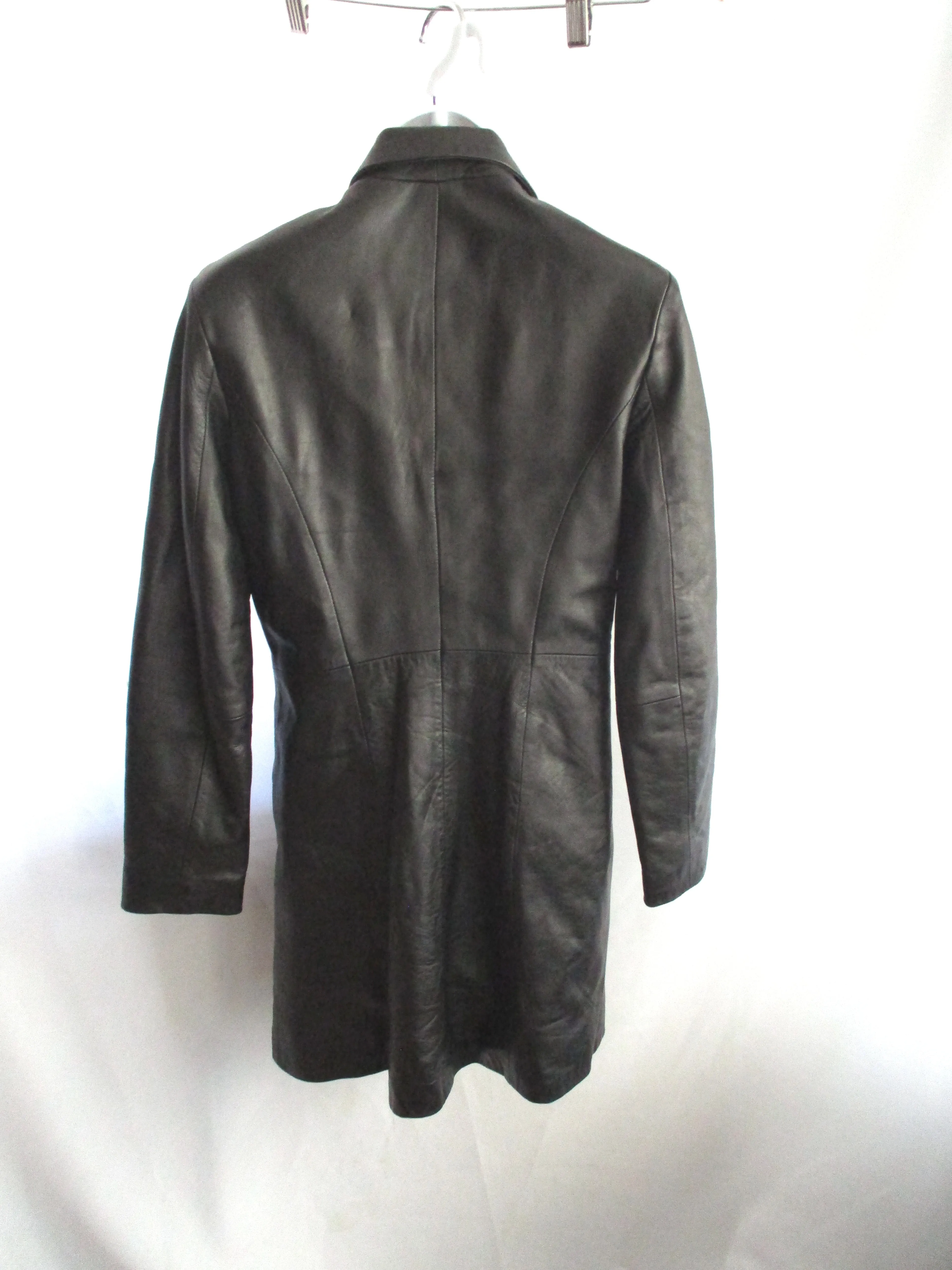 E.P. VERA PELLE LEATHER flight Moto Riding jacket coat BLACK Biker 40