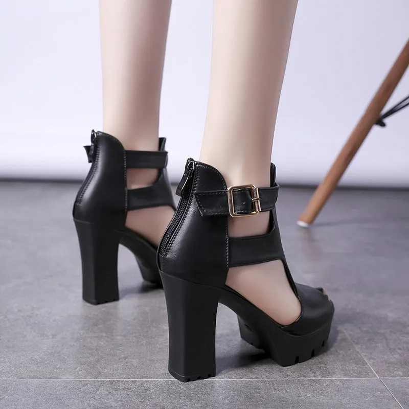 Fashion Fish Mouth heel Boots