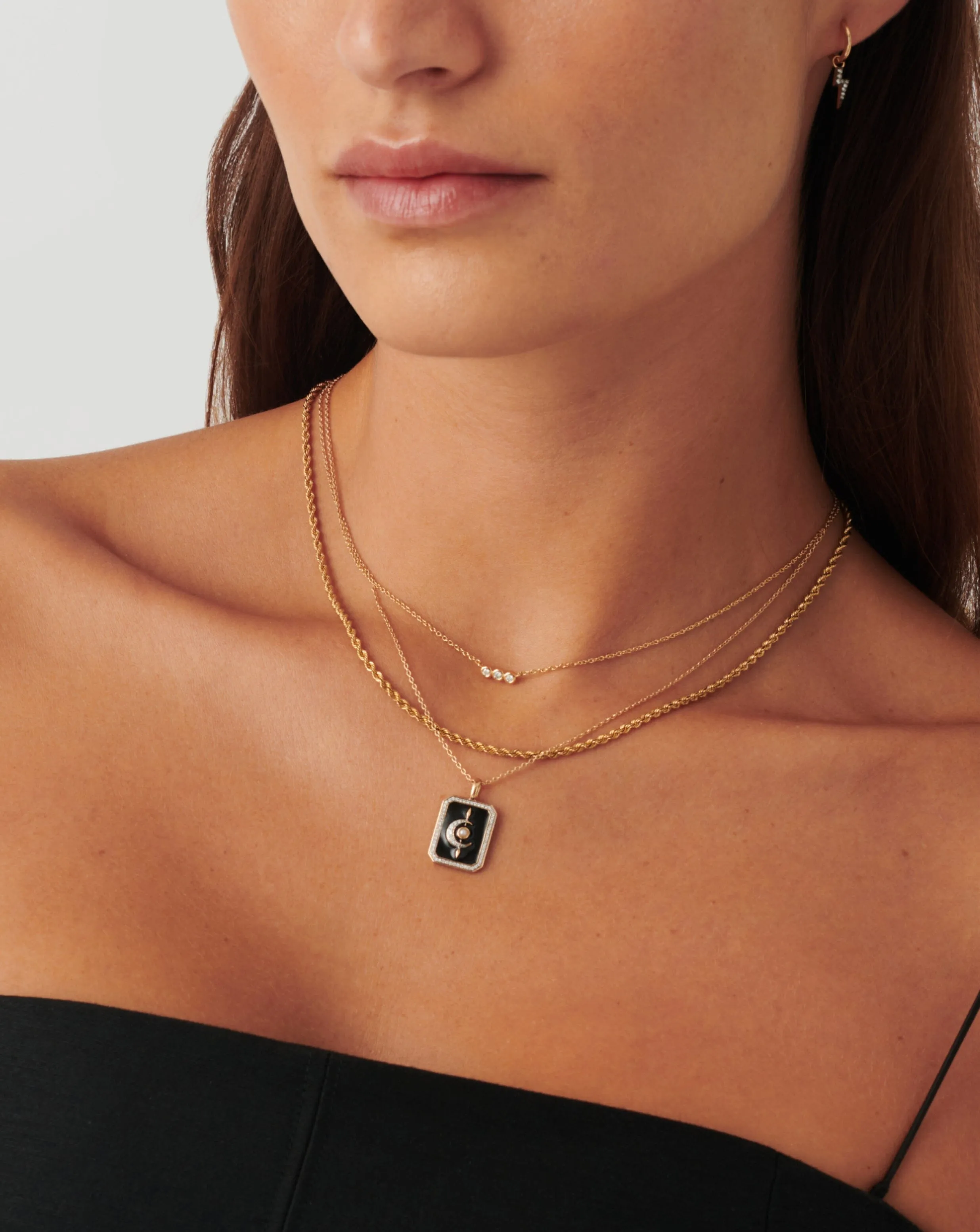 Fine Diamond Solitaire Trio Necklace