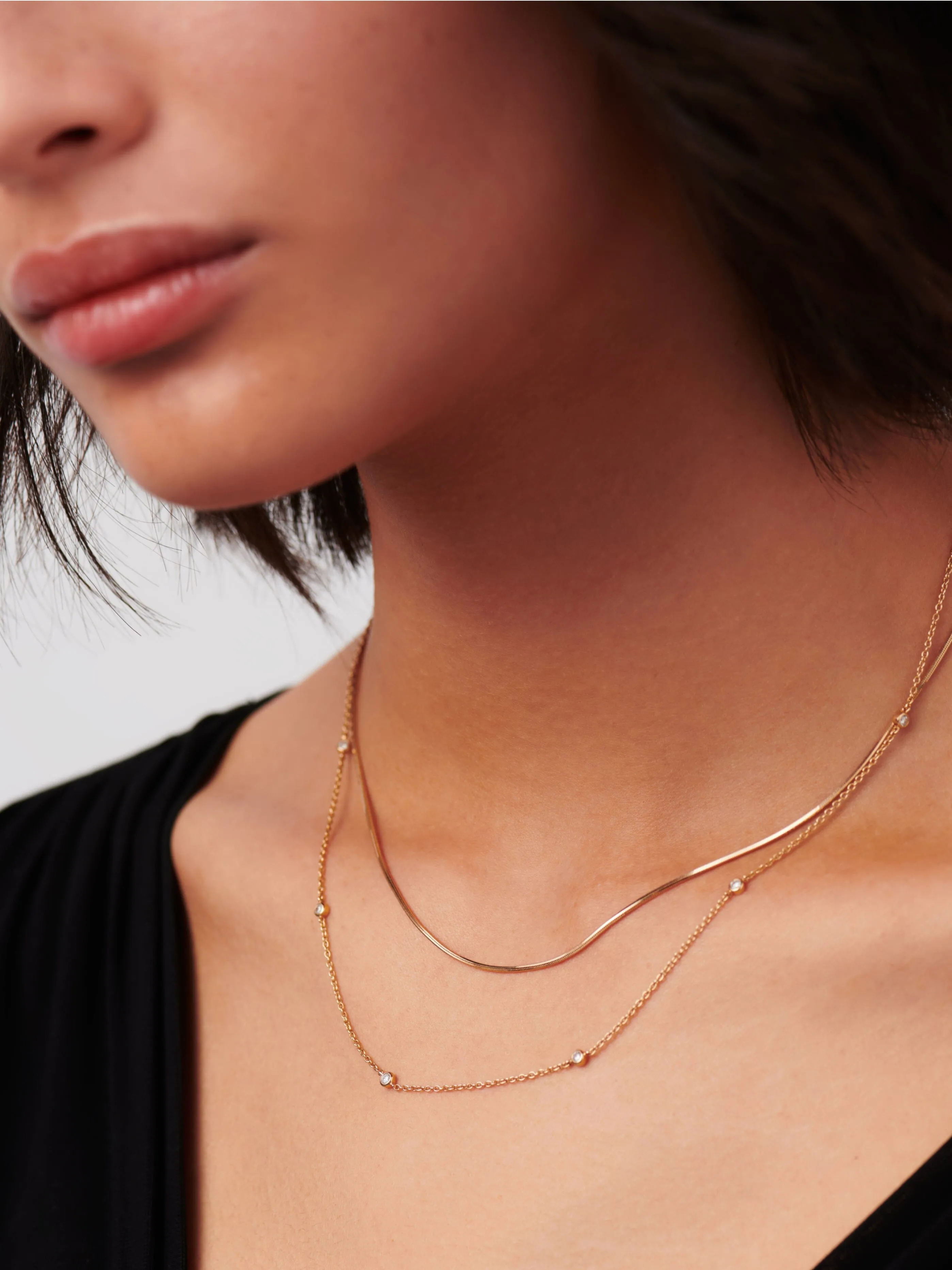 Fine Floating Diamond Necklace | 14ct Solid Gold