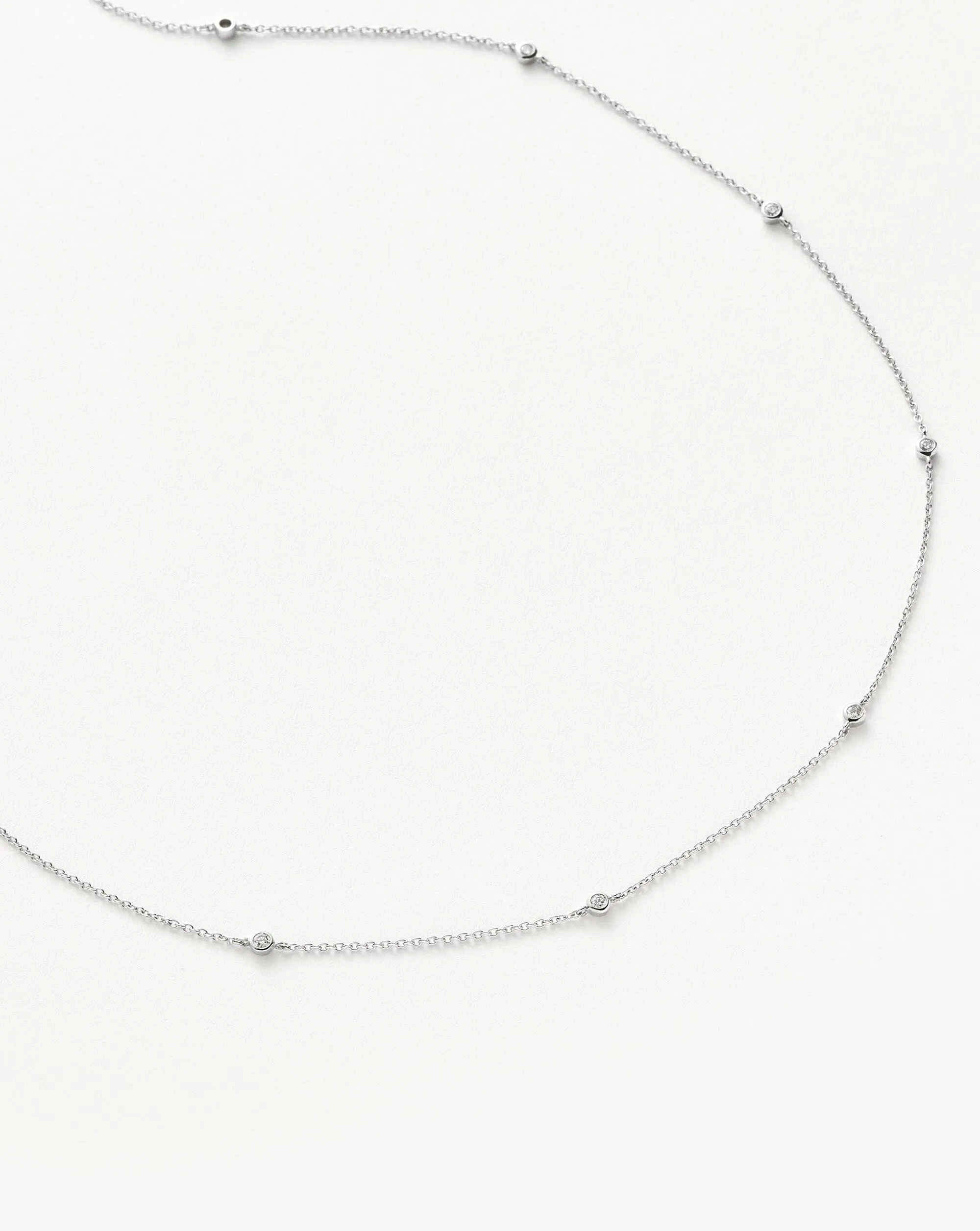 Fine Floating Diamond Necklace | 14ct White Gold