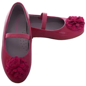 Fuchsia Rosette Ballet Flat Style Shoe Toddler Girl 7-10