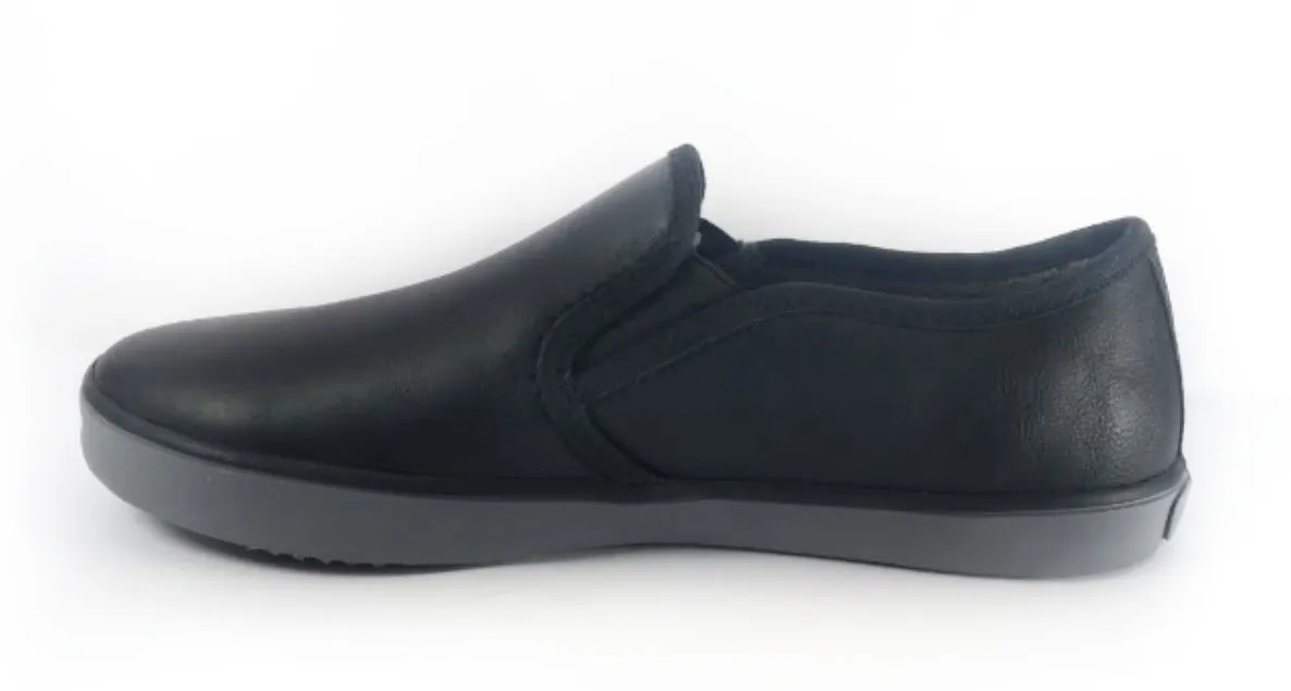 Geox Kilwi Black Leather Slip on Sneaker Shoe