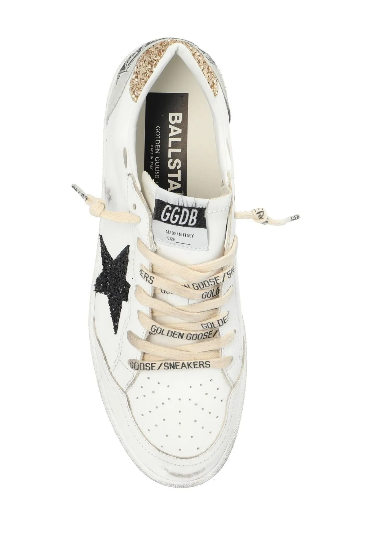 Golden Goose Ball Star Sneaker - White/ Black/ Gold